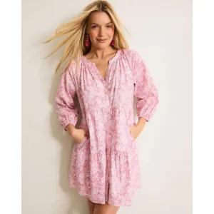 Womens Tommy Bahama Sportswear Tommy Bahama Women's Prima Petals 3/4 Sleeve Dress - Cloud Nine Blue