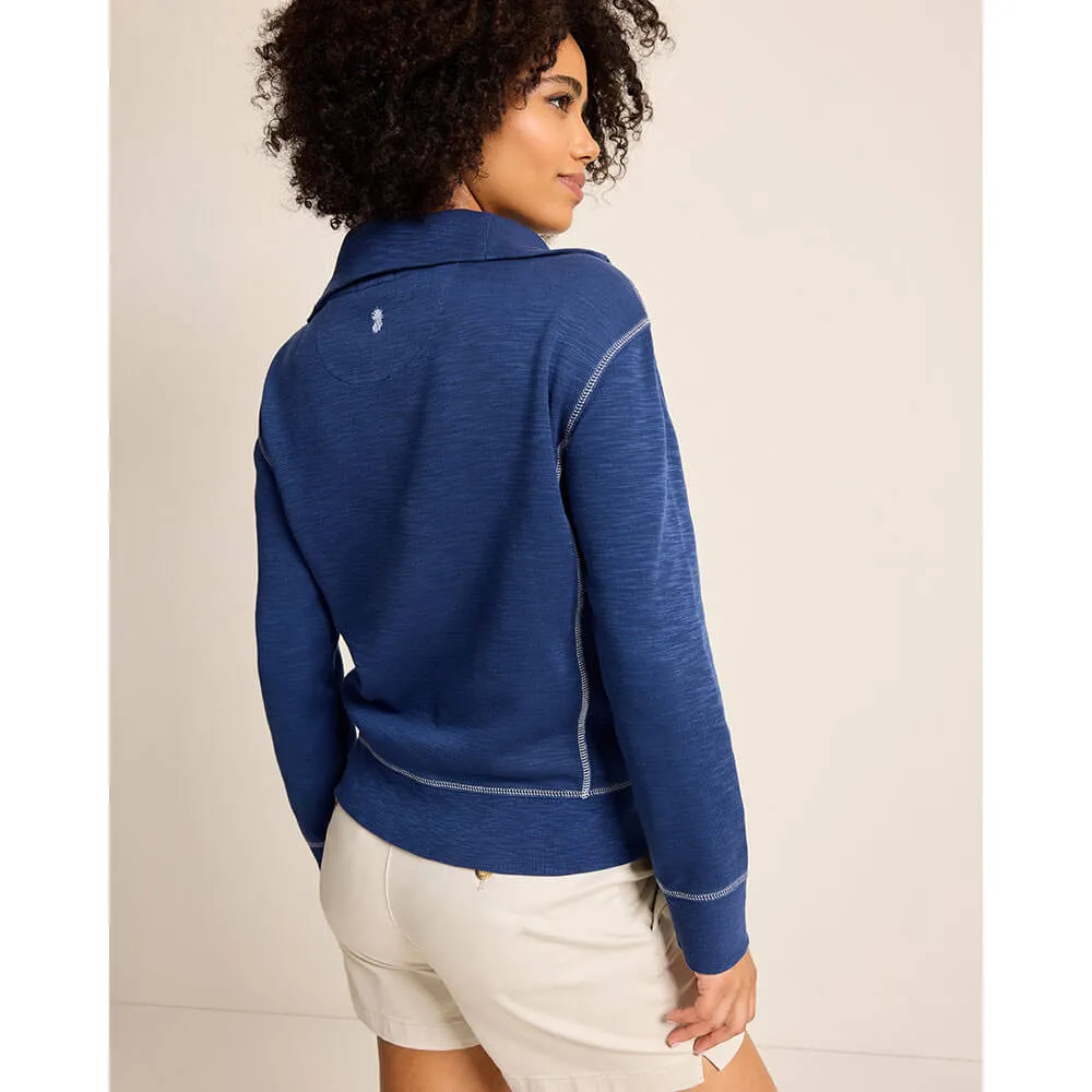 Womens Tommy Bahama Sportswear Tommy Bahama Women's Tobago Bay Half Zip Sweatshirt - Island Navy