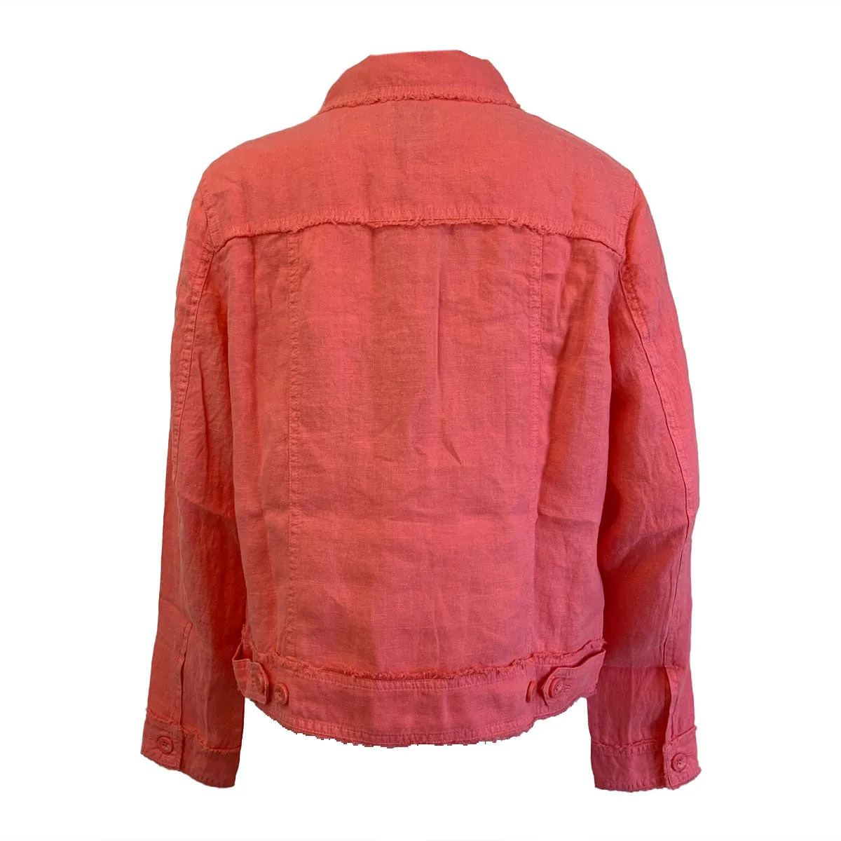Womens Tommy Bahama Sportswear Tommy Bahama Women's Two Palms Raw Edge Linen Jacket - Melon Berry
