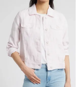 Womens Tommy Bahama Sportswear Tommy Bahama Women's Two Palms Raw Edge Linen Jacket - Touch Of Pink