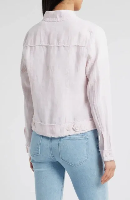 Womens Tommy Bahama Sportswear Tommy Bahama Women's Two Palms Raw Edge Linen Jacket - Touch Of Pink
