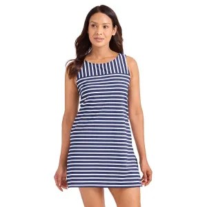 Womens Tommy Bahama Swimwear Tommy Bahama Coastline Stripe High Neck Romper Cover Up - Mare Navy