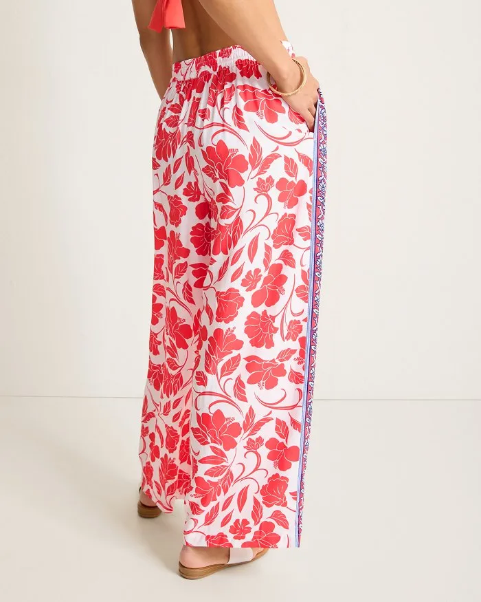 Womens Tommy Bahama Swimwear Tommy Bahama Fiori Border Pants Cover Up - White