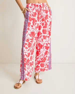 Womens Tommy Bahama Swimwear Tommy Bahama Fiori Border Pants Cover Up - White