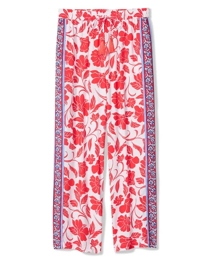 Womens Tommy Bahama Swimwear Tommy Bahama Fiori Border Pants Cover Up - White