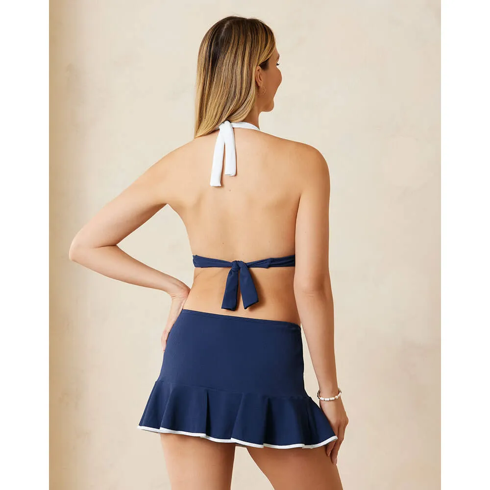 Womens Tommy Bahama Swimwear Tommy Bahama Island Cays Cabana Halter Top - Mare Navy