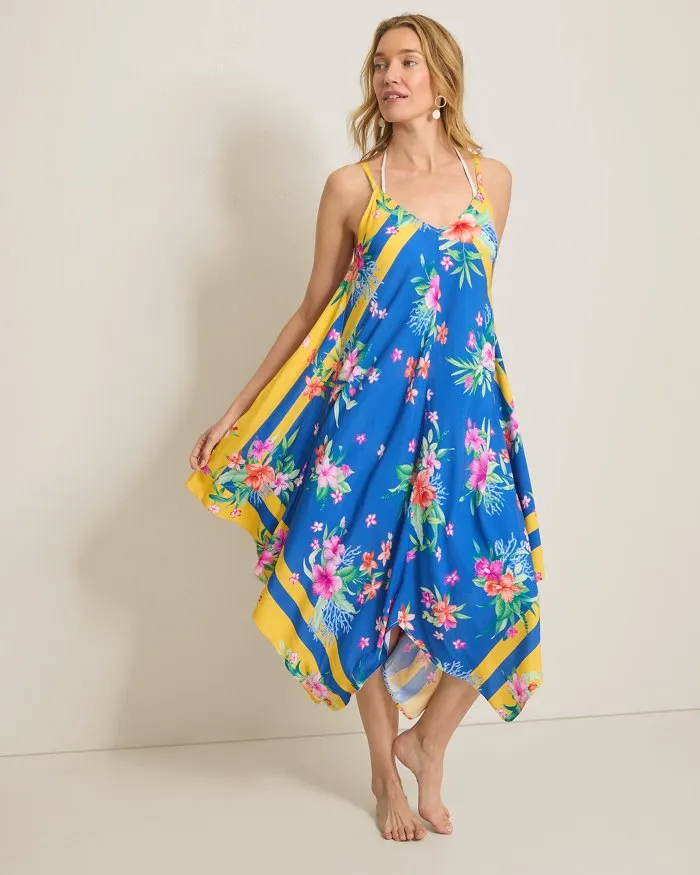 Womens Tommy Bahama Swimwear Tommy Bahama Isola Vita Scarf Dress Cover Up - Palace Blue