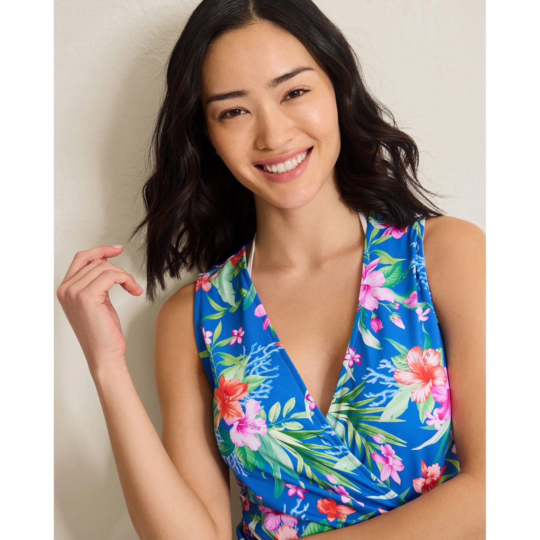 Womens Tommy Bahama Swimwear Tommy Bahama Isola Vita Wrap Romper Cover Up - Palace Blue *