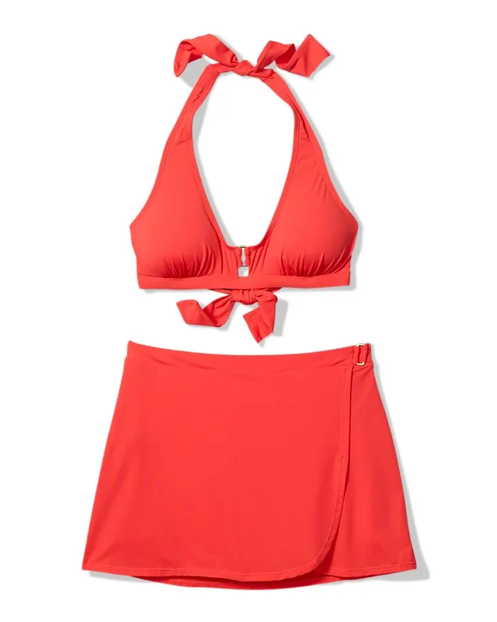 Womens Tommy Bahama Swimwear Tommy Bahama Novelty Pearl Halter  Top - Citrus Coral *