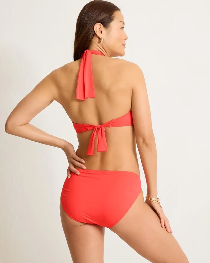 Womens Tommy Bahama Swimwear Tommy Bahama Novelty Pearl Halter  Top - Citrus Coral *