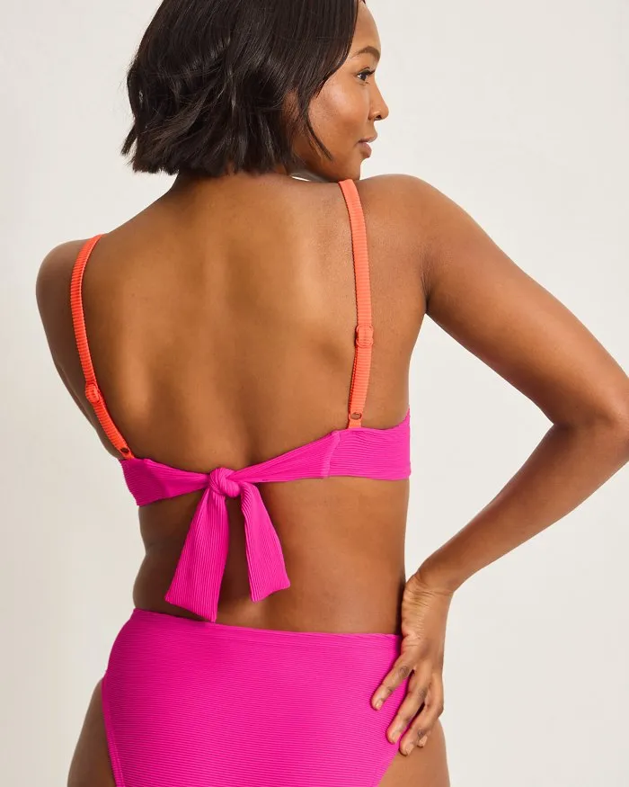 Womens Tommy Bahama Swimwear Tommy Bahama Ocean Point Colorblock Underwire Bra Top - Pink Maui