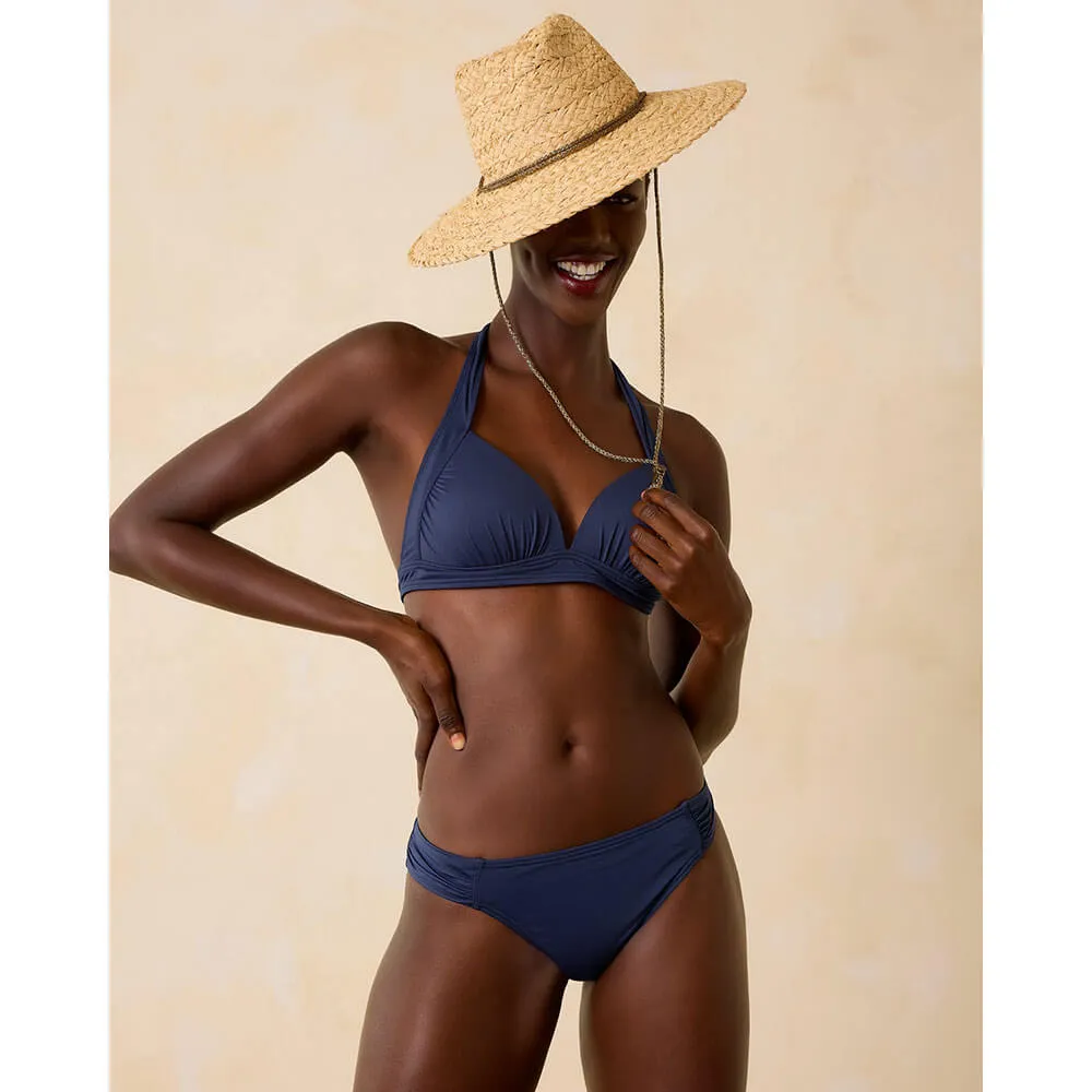 Womens Tommy Bahama Swimwear Tommy Bahama Pearl Side Shirred Bikini Bottom - Mare Navy