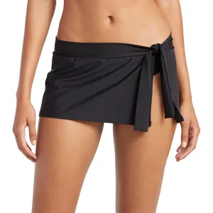 Womens Tommy Bahama Swimwear Tommy Bahama Pearl Skirted Bikini Bottom - Black