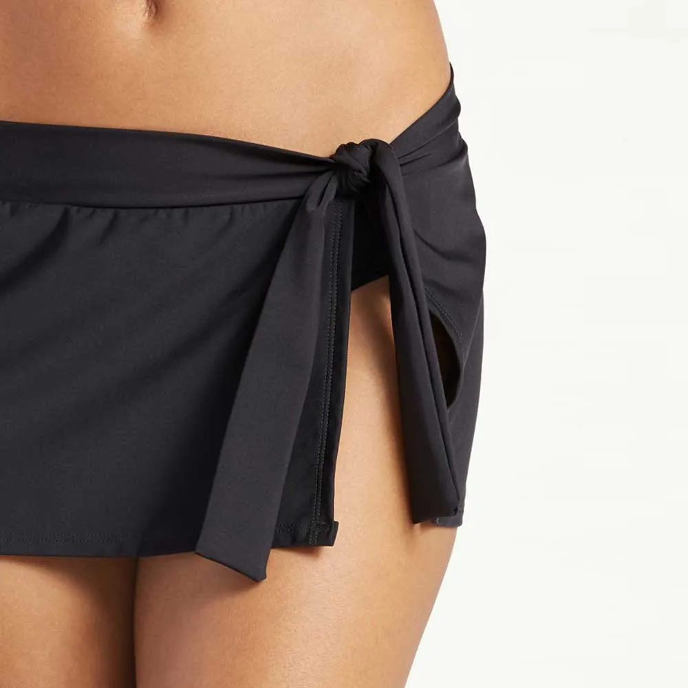 Womens Tommy Bahama Swimwear Tommy Bahama Pearl Skirted Bikini Bottom - Black