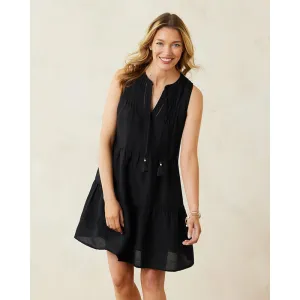 Womens Tommy Bahama Swimwear Tommy Bahama St Lucia Sleeveless Tier Dress Cover Up - Black