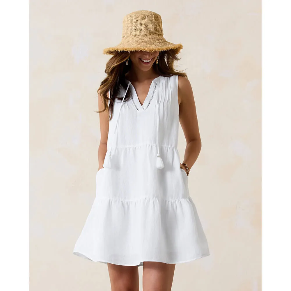 Womens Tommy Bahama Swimwear Tommy Bahama St Lucia Sleeveless Tier Dress Cover Up - White