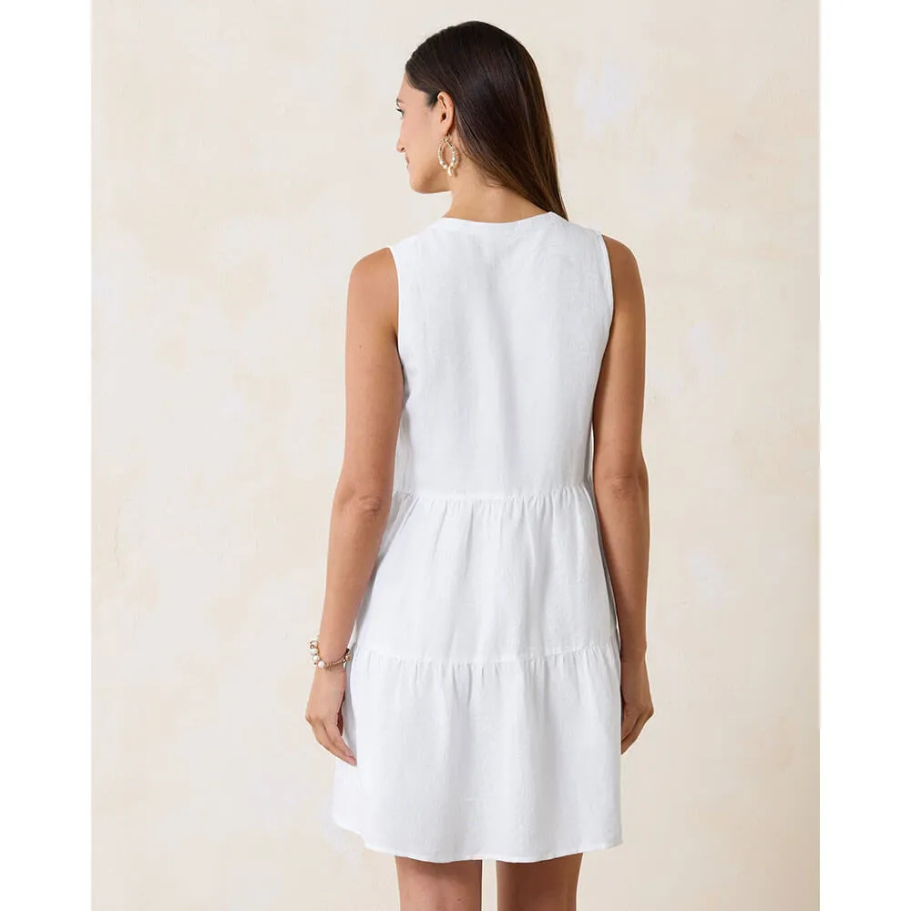 Womens Tommy Bahama Swimwear Tommy Bahama St Lucia Sleeveless Tier Dress Cover Up - White