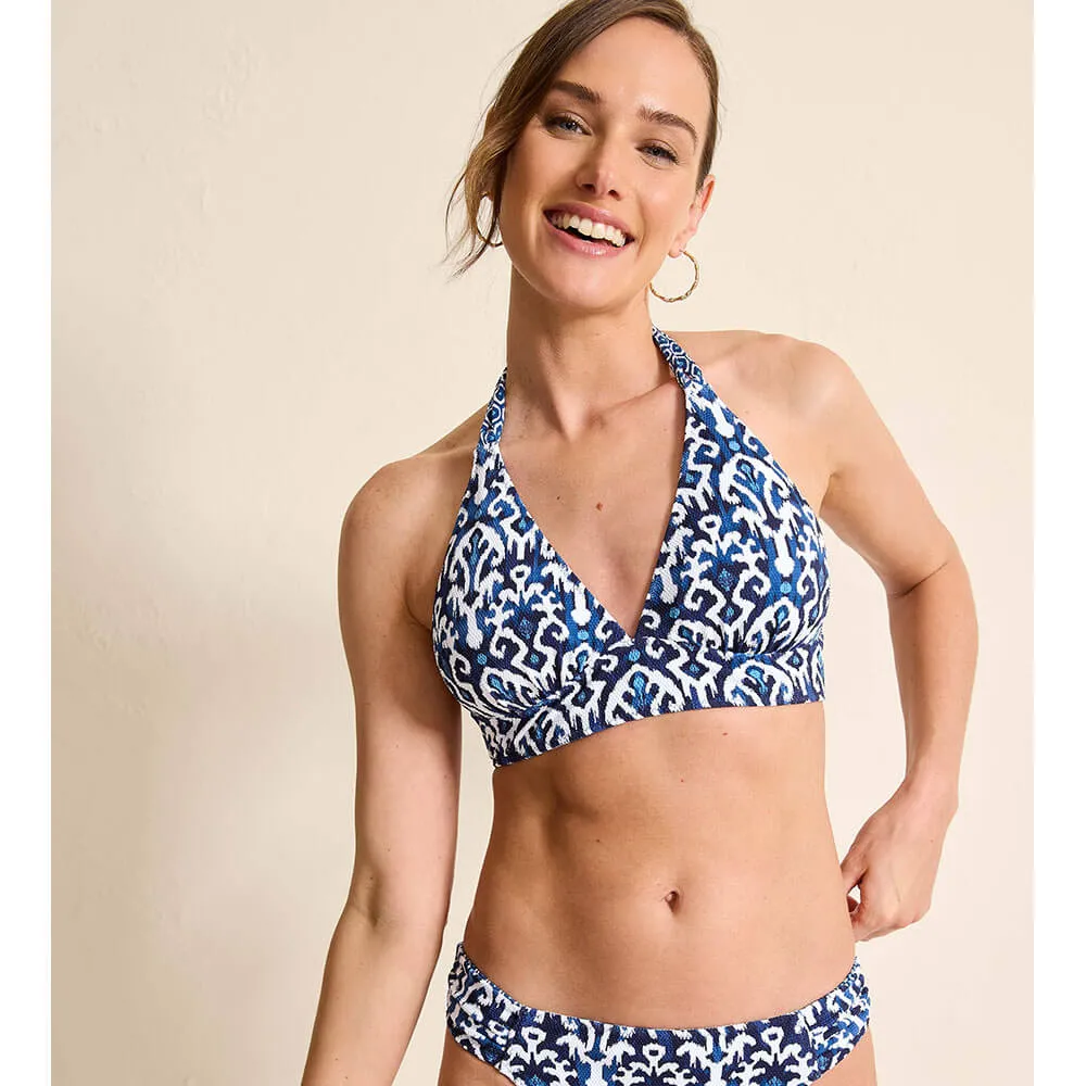 Womens Tommy Bahama Swimwear Tommy Bahama Womens Island Cays Blooms Reversible Halter Top - Mare Navy Rev