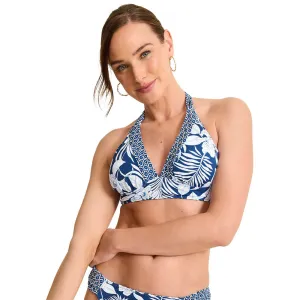 Womens Tommy Bahama Swimwear Tommy Bahama Womens Island Cays Blooms Reversible Halter Top - Mare Navy Rev