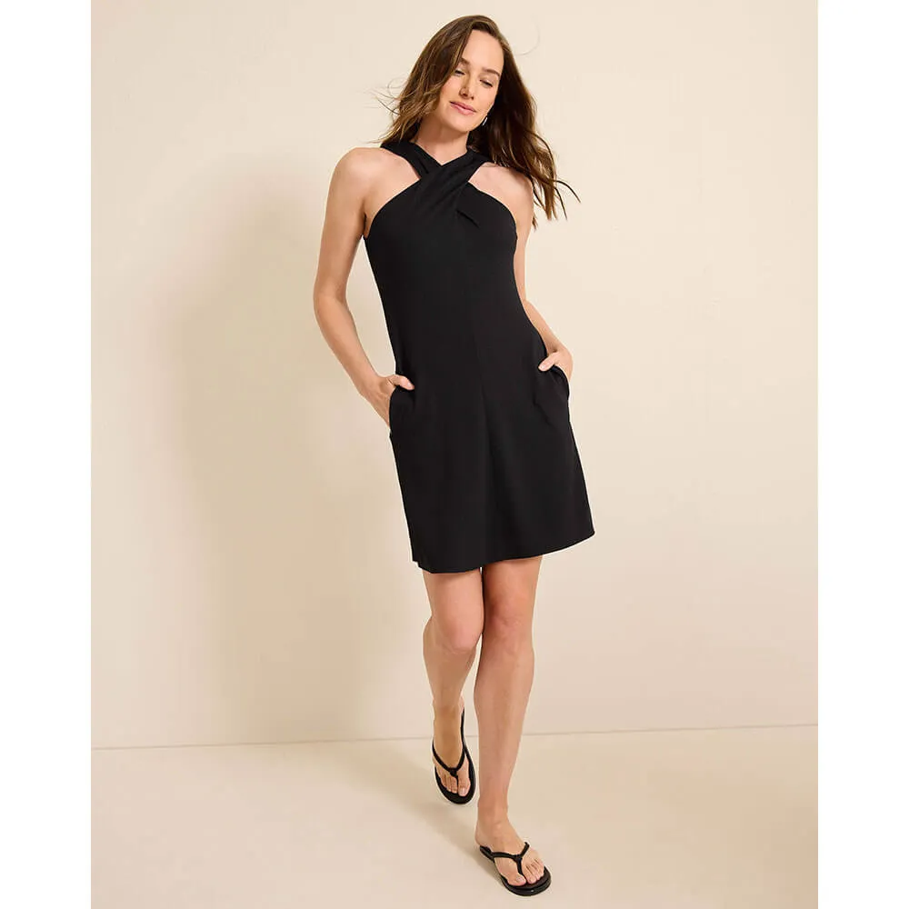 Womens Tommy Bahama Swimwear Tommy Bahama Womens Island Cays Hi Neck Spa Dress Coverup - Black