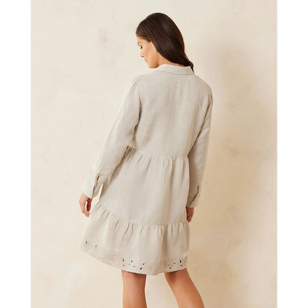 Womens Tommy Bahama Swimwear Tommy Bahama Womens St. Lucia Embroidered Collar Dress Coverup - Twill