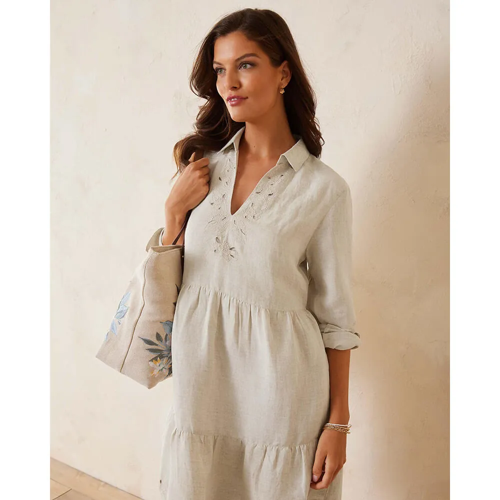 Womens Tommy Bahama Swimwear Tommy Bahama Womens St. Lucia Embroidered Collar Dress Coverup - Twill