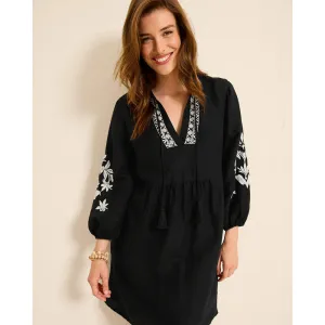 Womens Tommy Bahama Swimwear Tommy Bahama Womens St. Lucia Floral Embroidered Dress Coverup - Black