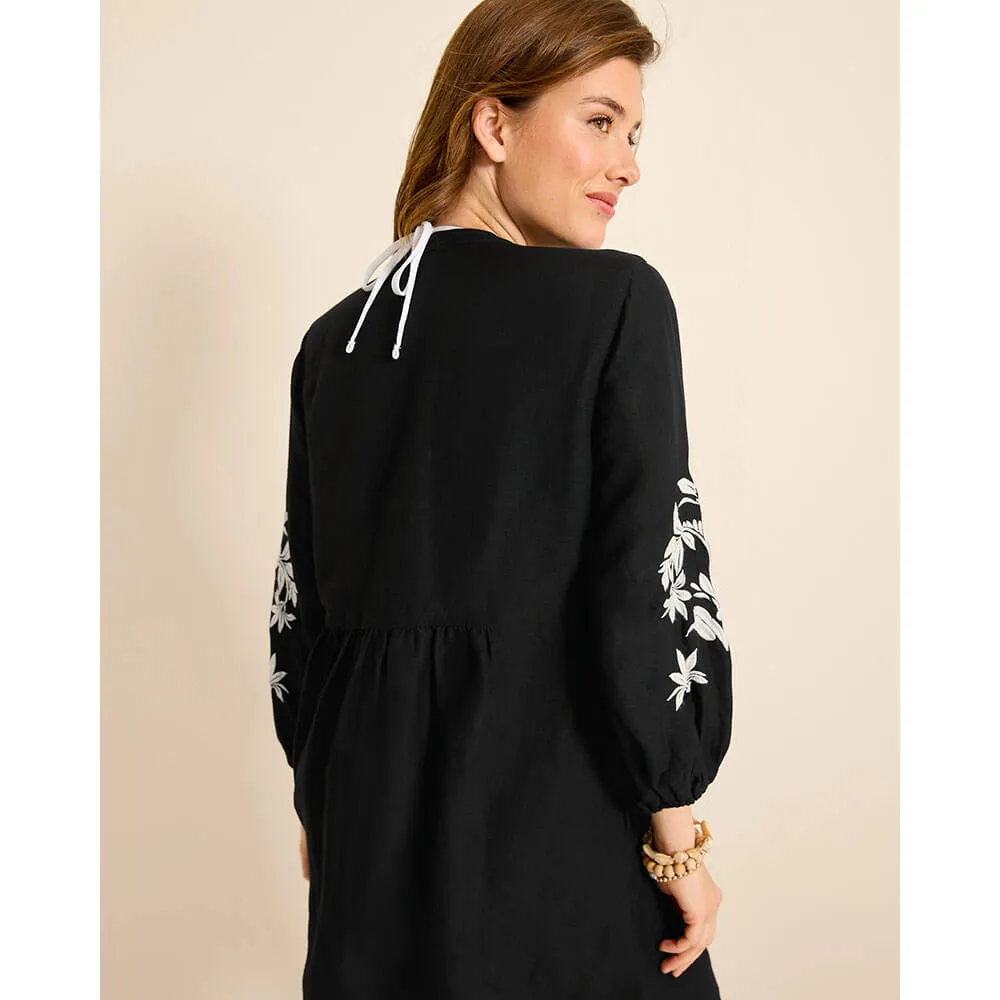 Womens Tommy Bahama Swimwear Tommy Bahama Womens St. Lucia Floral Embroidered Dress Coverup - Black