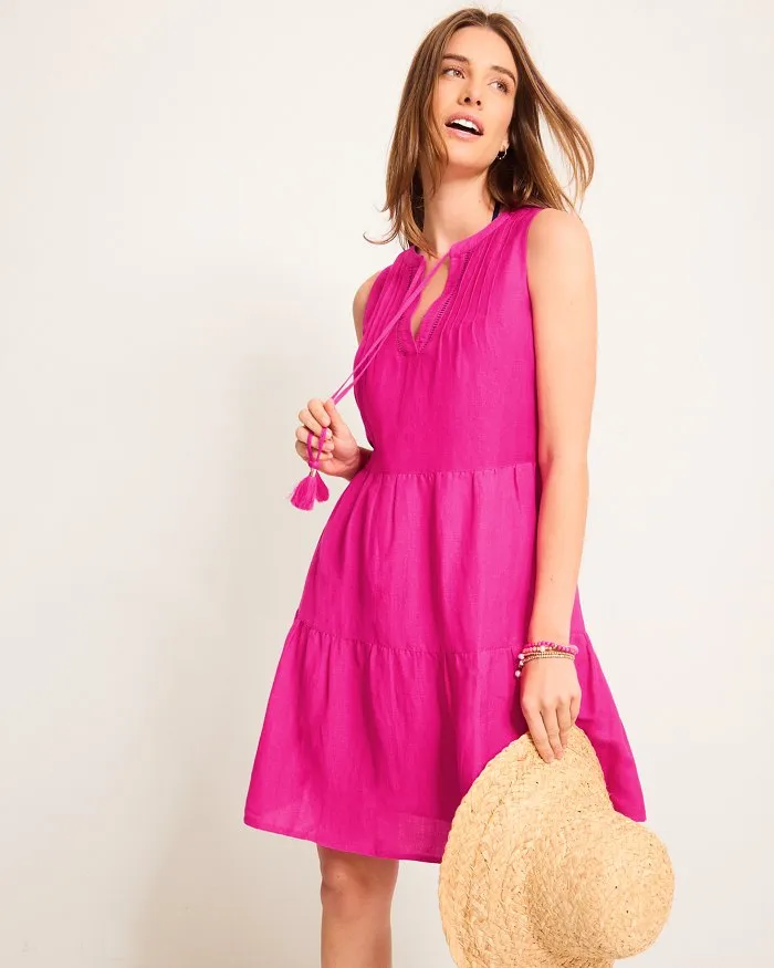 Womens Tommy Bahama Swimwear Tommy Bahama Womens St Lucia Sleeveless Tier Dress Coverup - Pink Maui